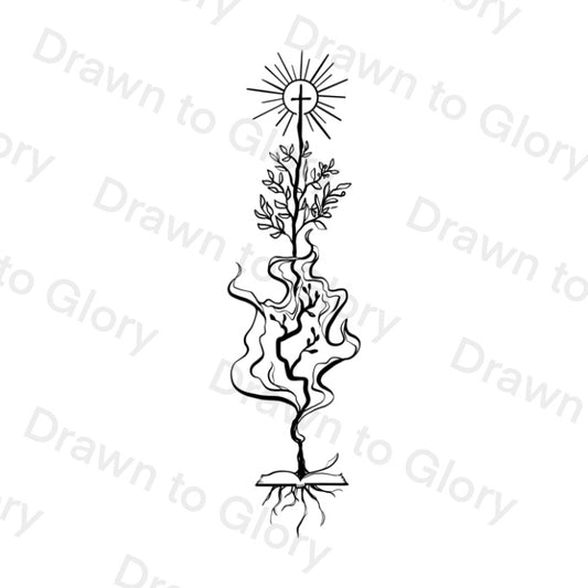 Refined with Fire - 1 Peter 1:7 - Bible Tattoo Transparent PNG- instant download digital printable artwork