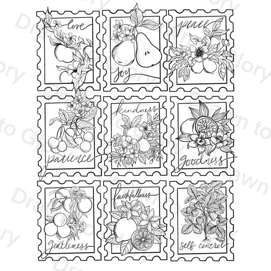 Fruit of the Spirit Stamps - Bible Inspired - Tattoo Transparent PNG