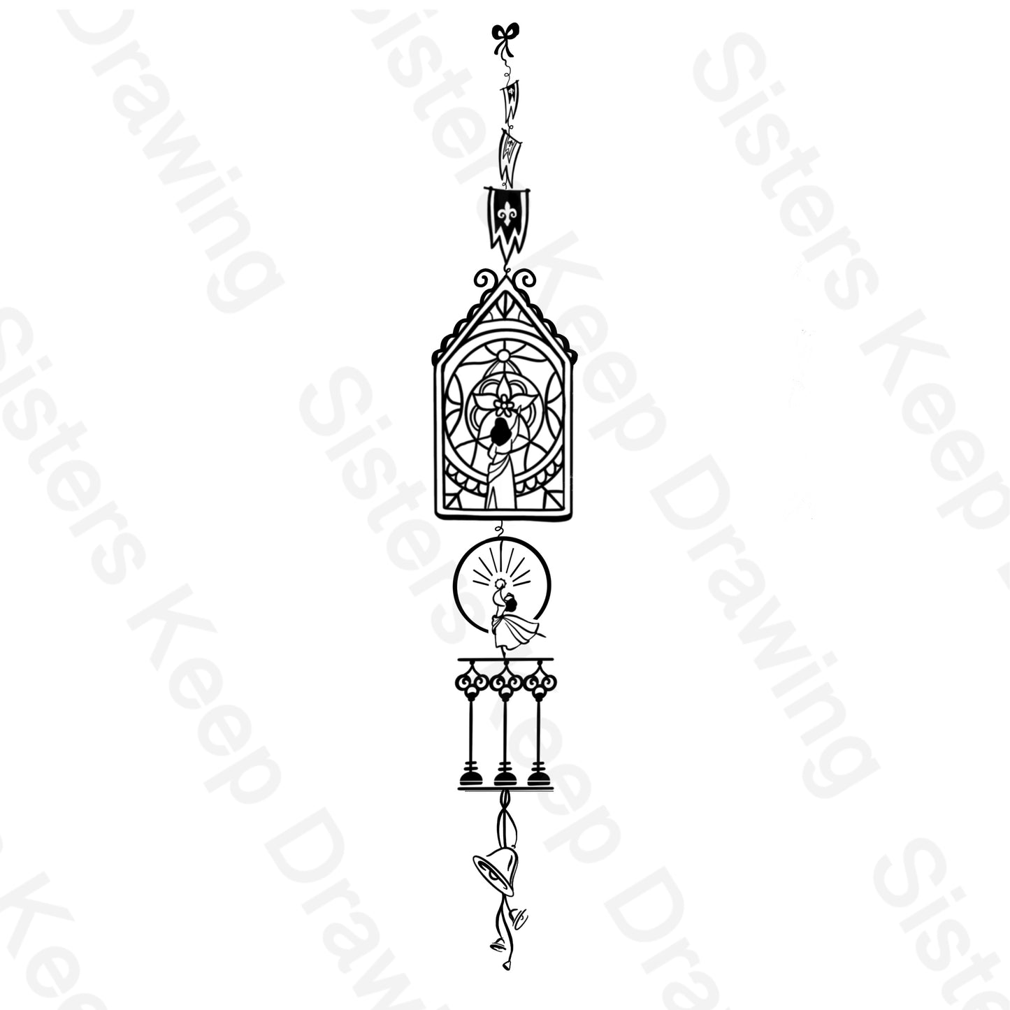 Esmerelda Spine Tattoo- Hunchback of Notre Dame Inspired- Tattoo Transparent Permission PNG