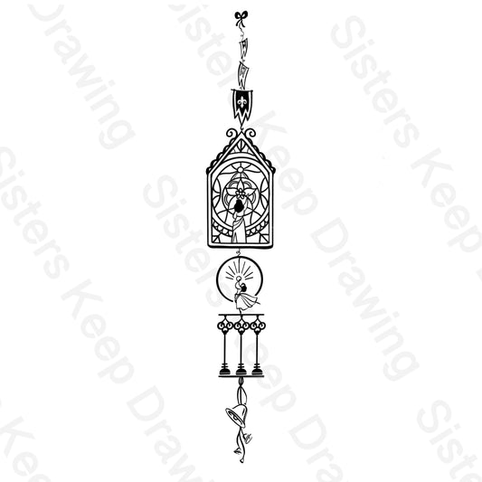 Esmerelda Spine Tattoo- Hunchback of Notre Dame Inspired- Tattoo Transparent Permission PNG
