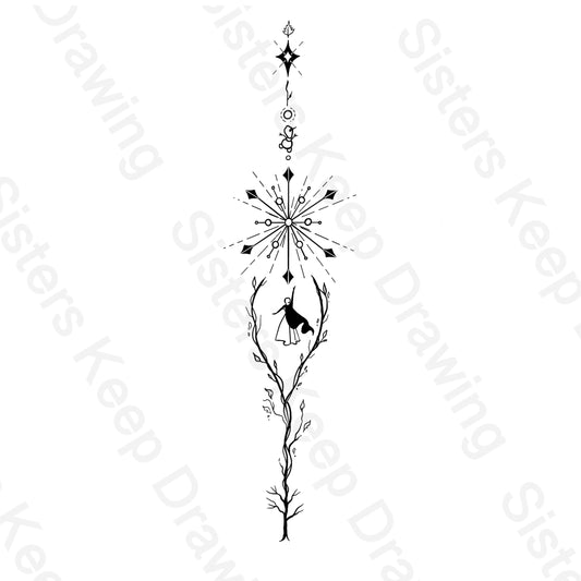 Elsa Spine Tattoo- Frozen Inspired- Tattoo Transparent Permission PNG