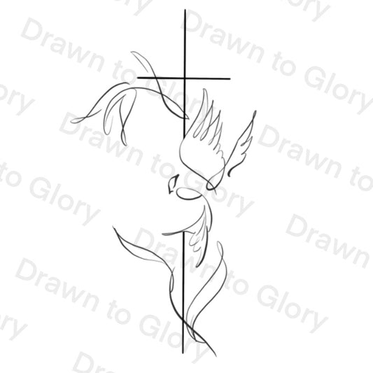 Sparrow and Lily - Matthew 6 - Bible Inspired - Tattoo Transparent PNG