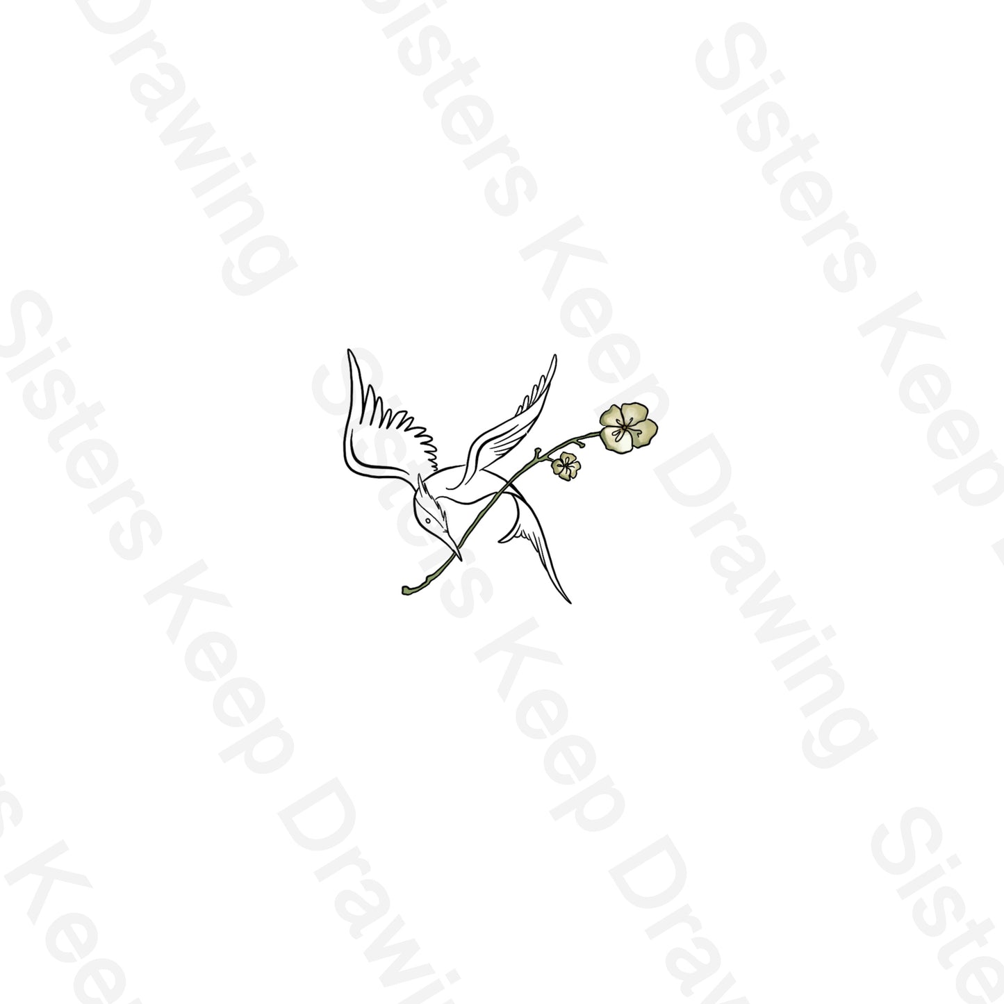 Mockingjay holding Katniss Flower in Color-Hunger Games- Tattoo Transparent Png