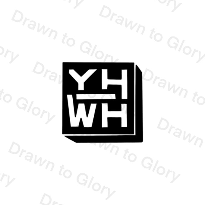 YHWH Block - Bible Tattoo Transparent PNG- instant download digital printable artwork