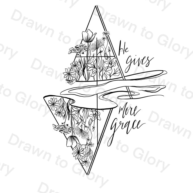He Gives More Grace -Tattoo Transparent PNG