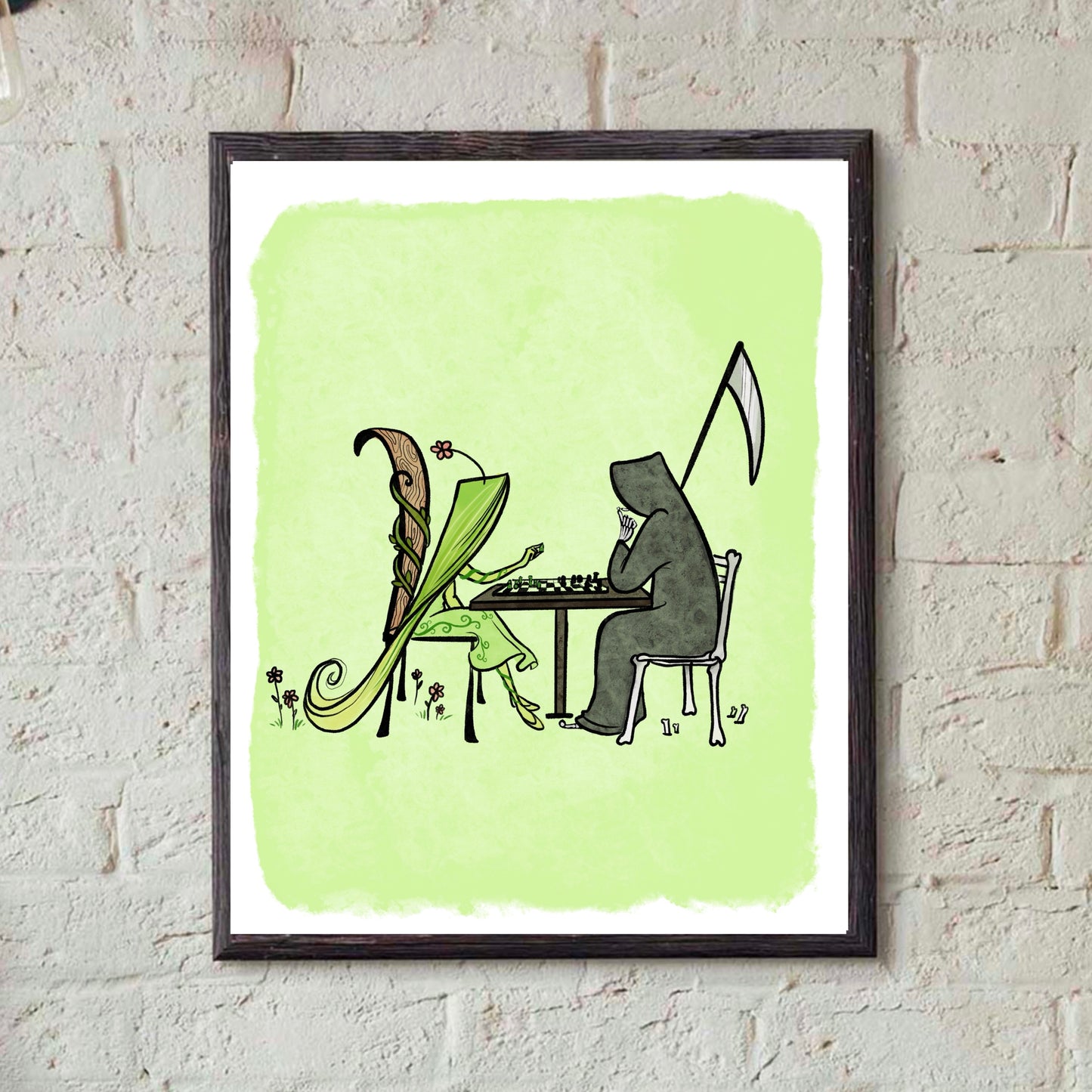 Grim and Life Play Chess-Print