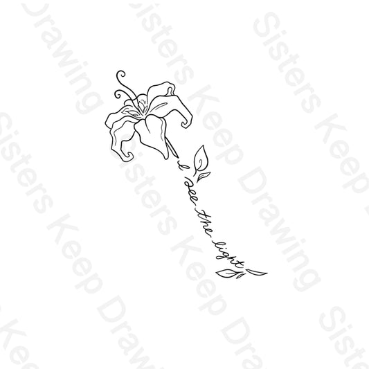 At Last I see the Light - Tangled Inspired- Tattoo Transparent Permission PNG