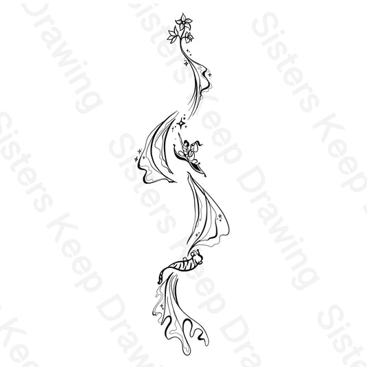 Jasmine Spine Tattoo- Aladdin Inspired- Tattoo Transparent Permission PNG