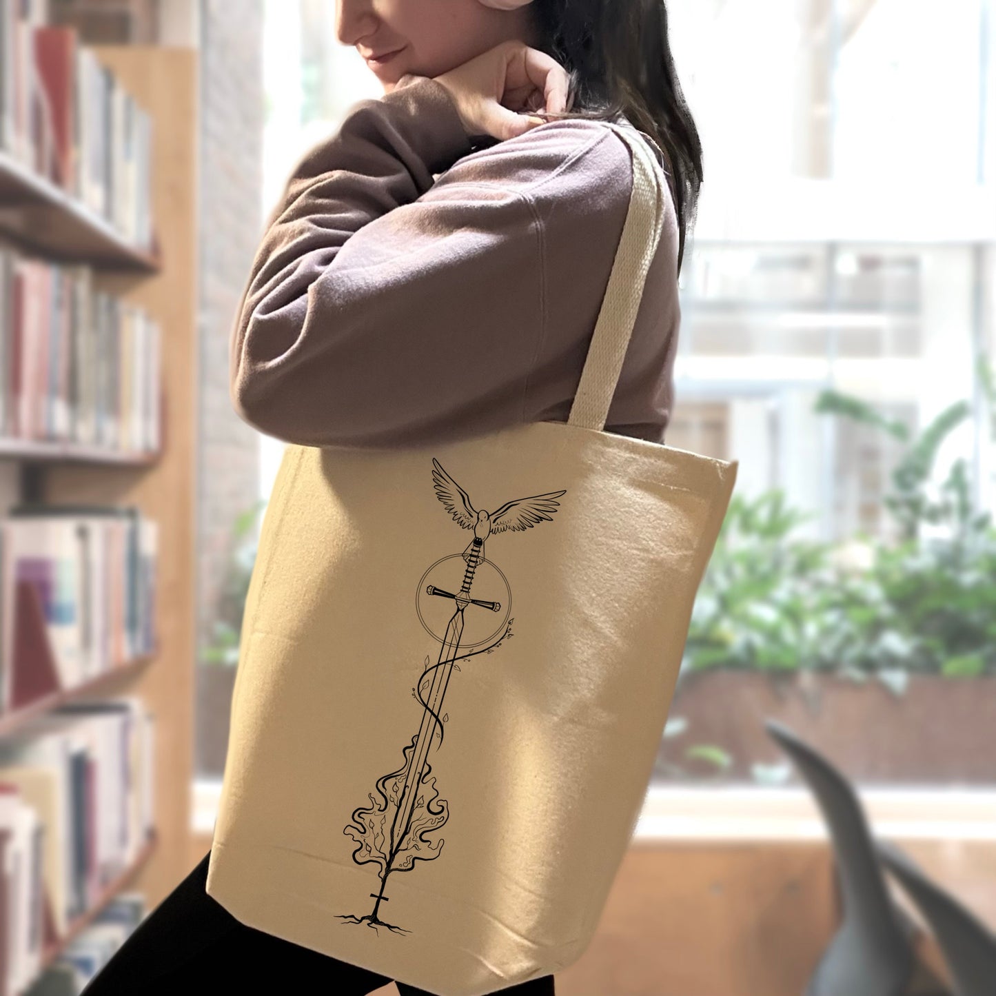 Sword of the Spirit - Sturdy Canvas Tote Bags with Bottom 15"W x 16"H x 3"G