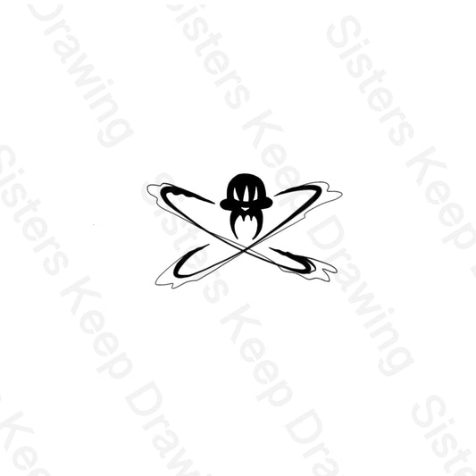 Alien Pirate Flag-Treasure Planet-Tattoo Transparent PNG- instant download digital printable art