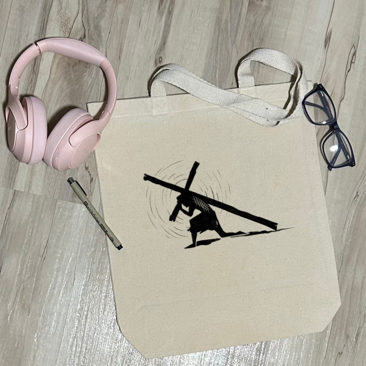 Pick up your Cross -Sturdy Canvas Tote Bags with Bottom 15"W x 16"H x 3"G