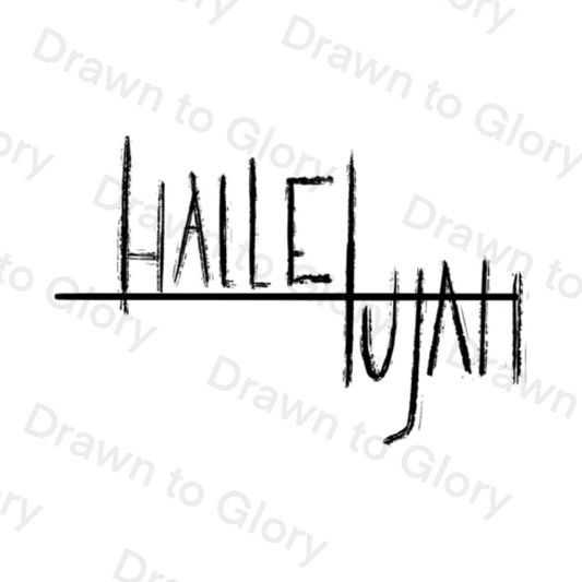 Broken Hallelujah - masculine- Bible Tattoo Transparent PNG- instant download digital printable artwork