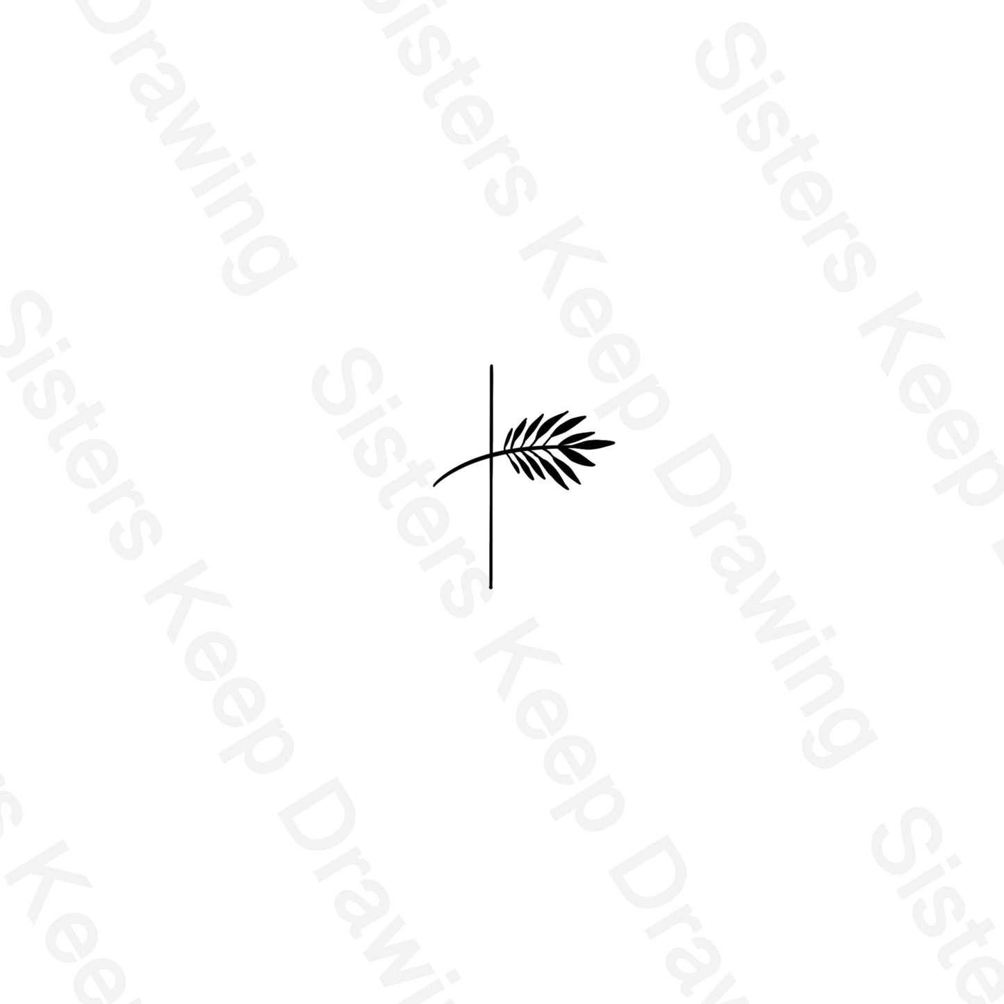 Palm Leaf Cross-Easter-Tattoo Transparent PNG