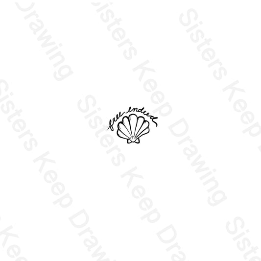 Free Indeed Seashell -Bible Tattoo Transparent PNG- instant download digital printable artwork