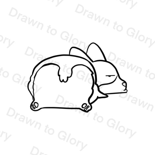 Corgi pouting- Tattoo Transparent PNG- instant download