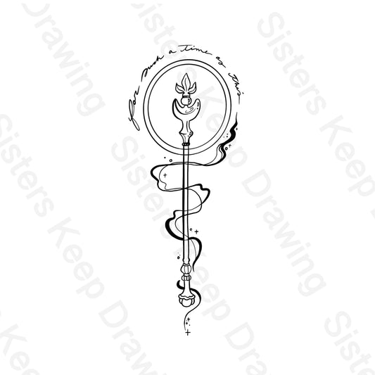 Esther Scepter  - For Such a Time as This - Bible Tattoo Transparent PNG- instant download digital printable artwork