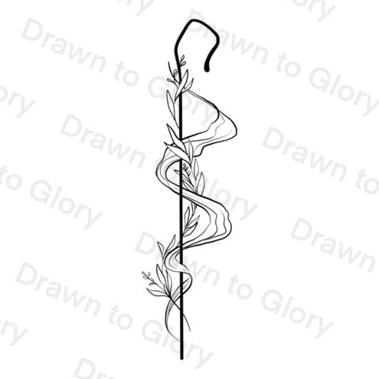 He Leads Me Beside Still Waters - Psalm 23- Bible Tattoo Transparent PNG- instant download digital printable artwork