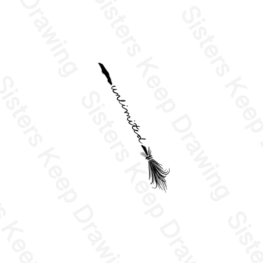 Unlimited Broom  Wicked Inspired- Tattoo Transparent Permission PNG