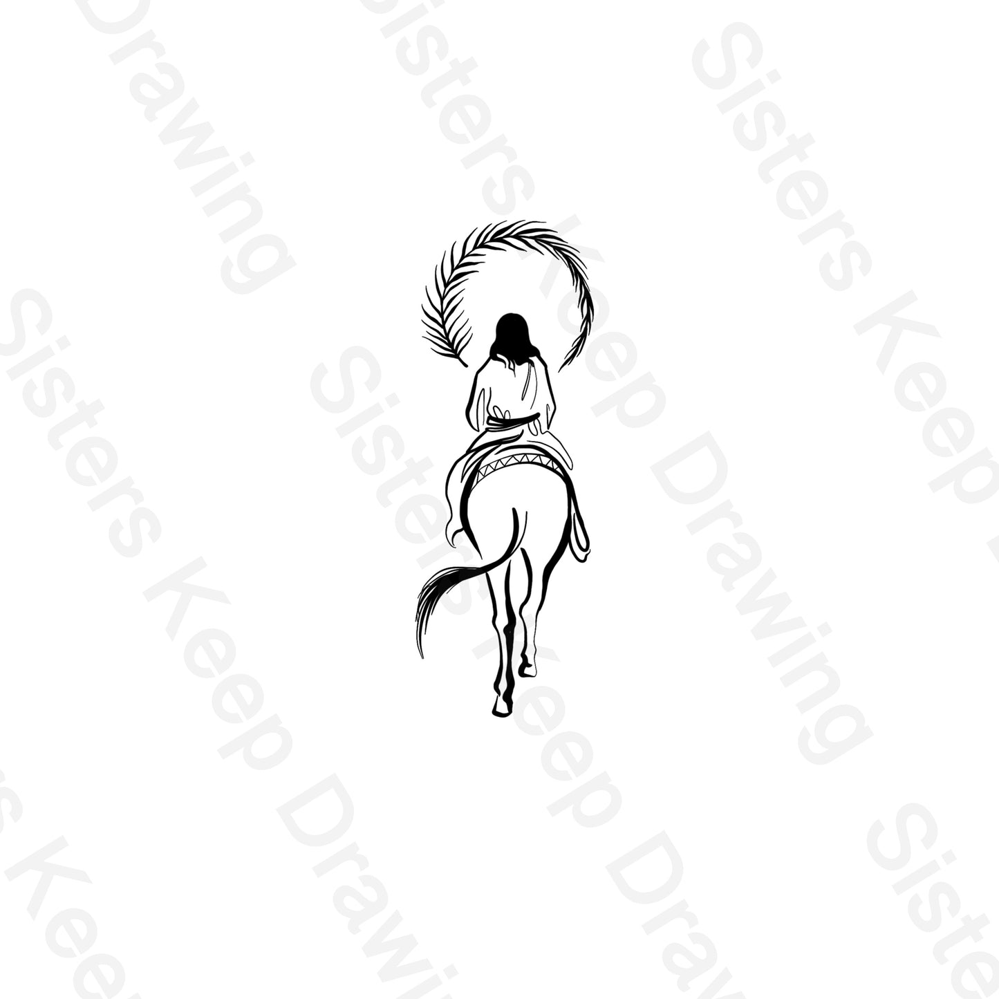 Jesus on a Donkey-Easter-Tattoo Transparent PNG