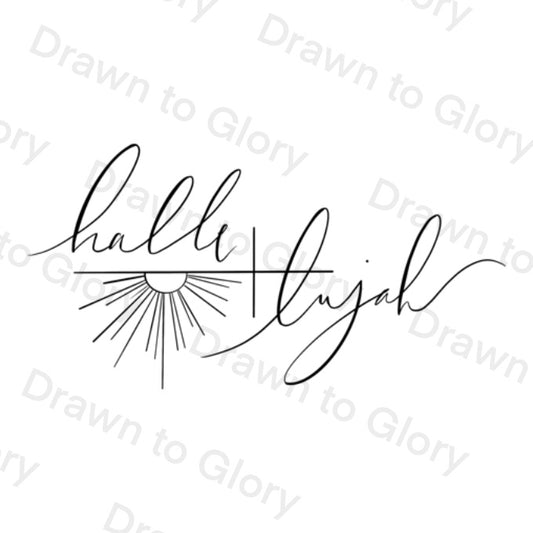 Broken Hallelujah - Bible Tattoo Transparent PNG- instant download digital printable artwork