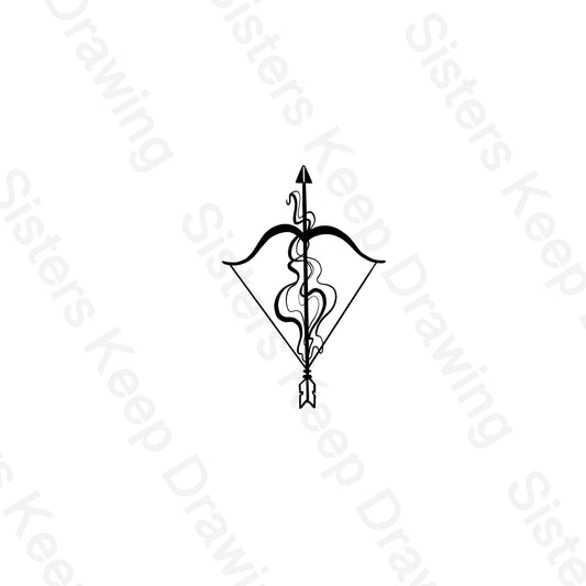 Katniss Bow catching Fire Hunger Games- Tattoo Transparent Png