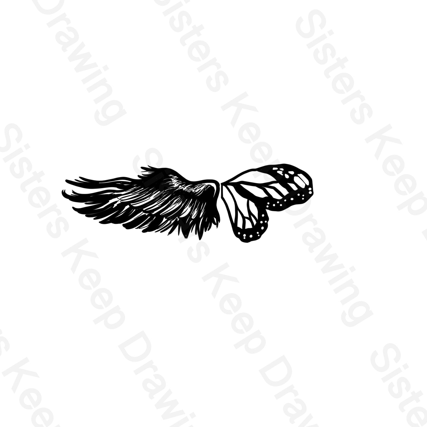Effies Monarch Wing Haymitch Raven Wing- Hunger Games- Tattoo Transparent Png