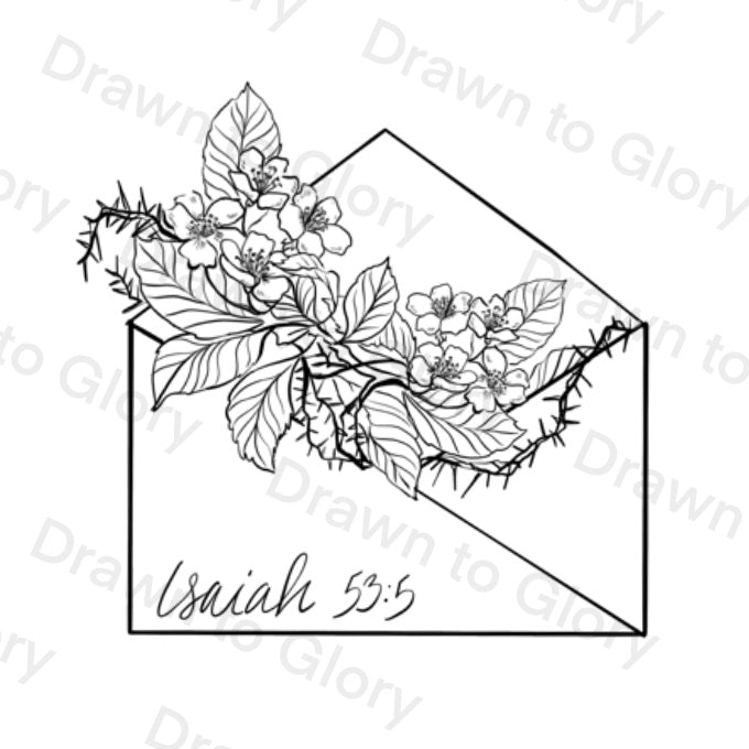 Isaiah 53:5 - Flowers and Thorns - Tattoo Transparent PNG