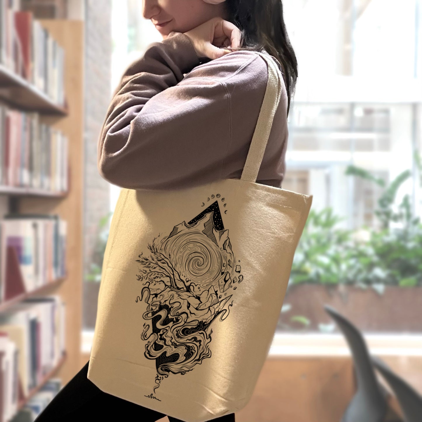 Low Whisper- Sturdy Canvas Tote Bags with Bottom 15"W x 16"H x 3"G