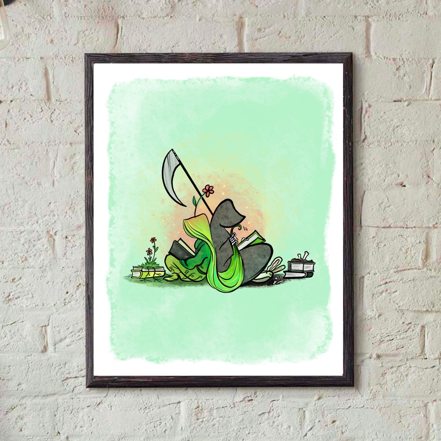 Grim Reaper and Life Read Together-Print