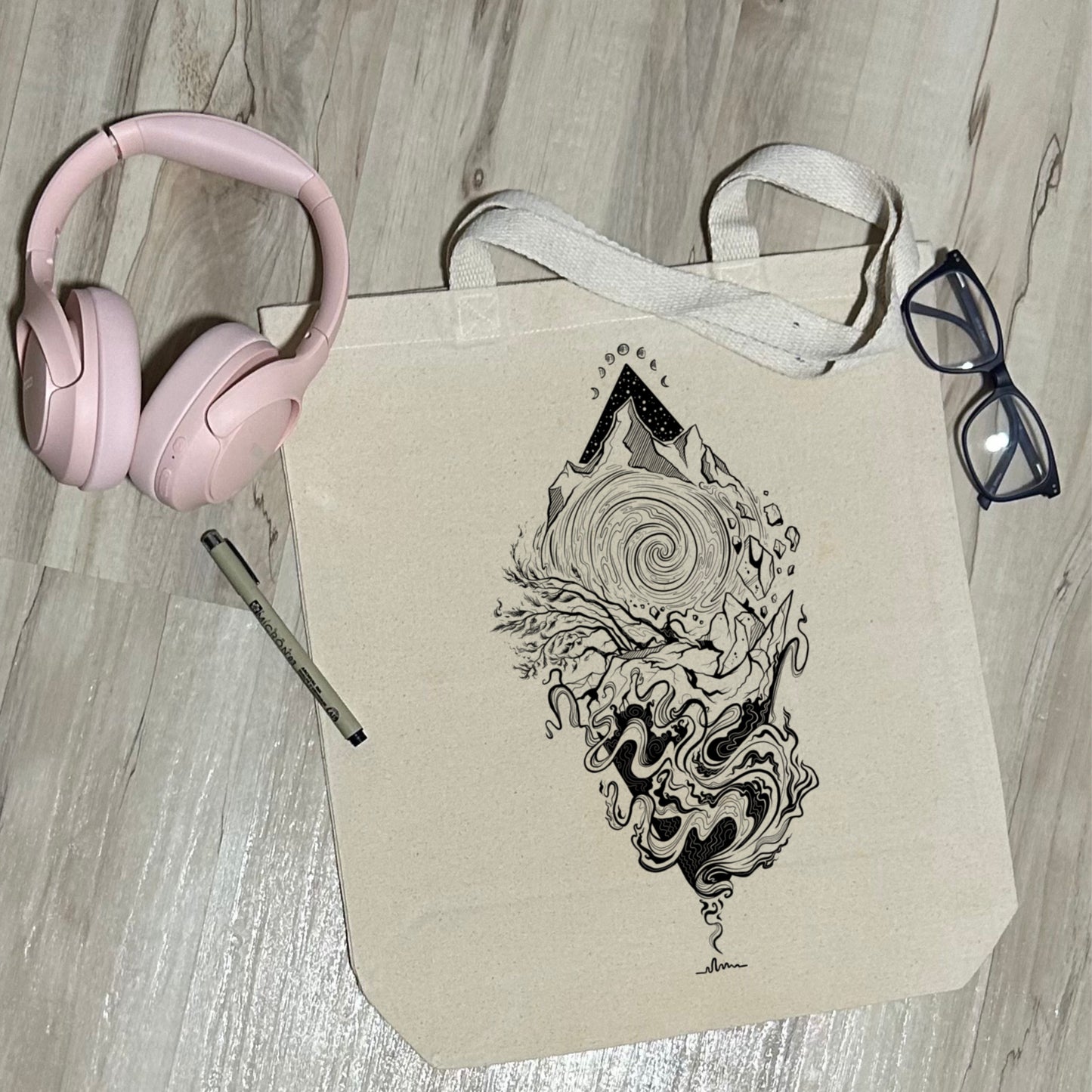 Low Whisper- Sturdy Canvas Tote Bags with Bottom 15"W x 16"H x 3"G