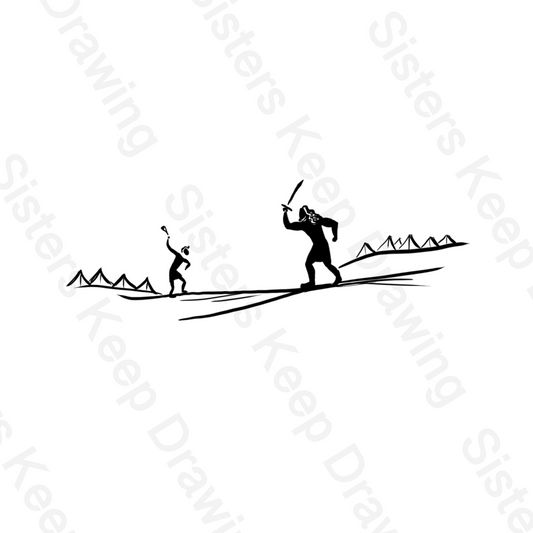 David and Goliath -Bible - Tattoo Transparent PNG
