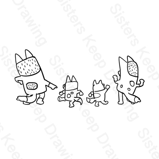 Dance Mode - Bluey Inspired - Tattoo Transparent Permission PNG-