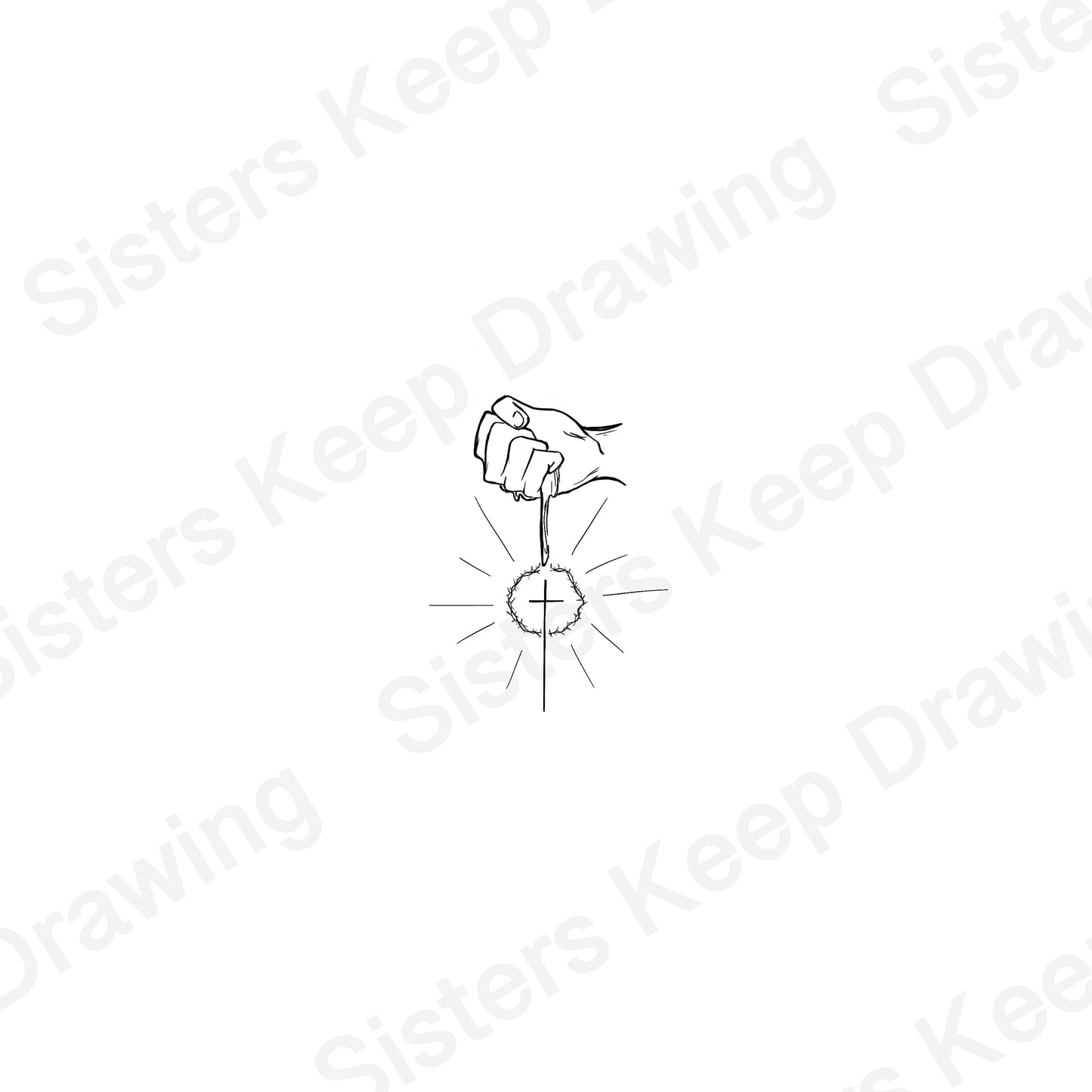 Broken for You - Cross & Crown -Tattoo Transparent PNG