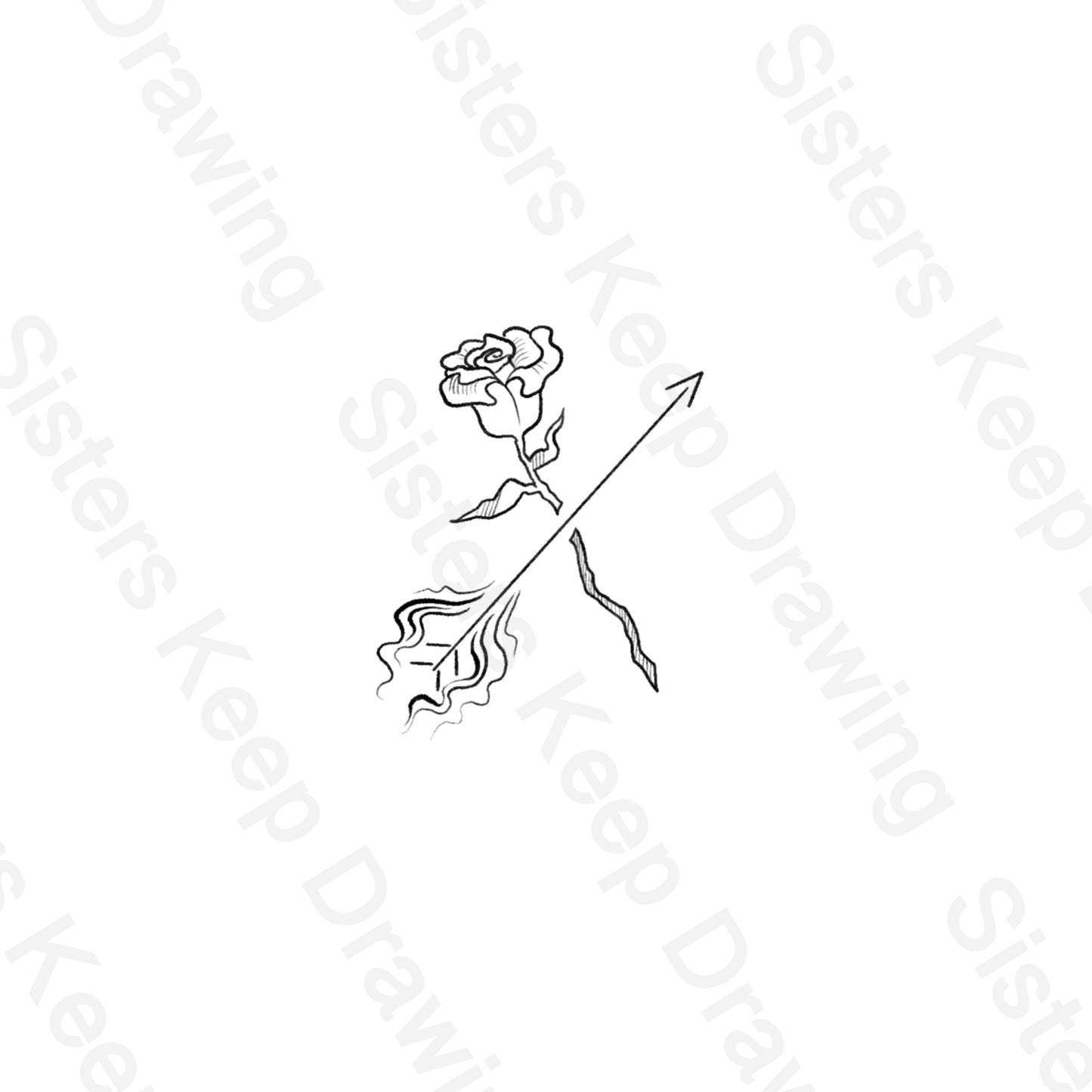 Rose pierced by arrow -Hunger Games- Tattoo Transparent Png