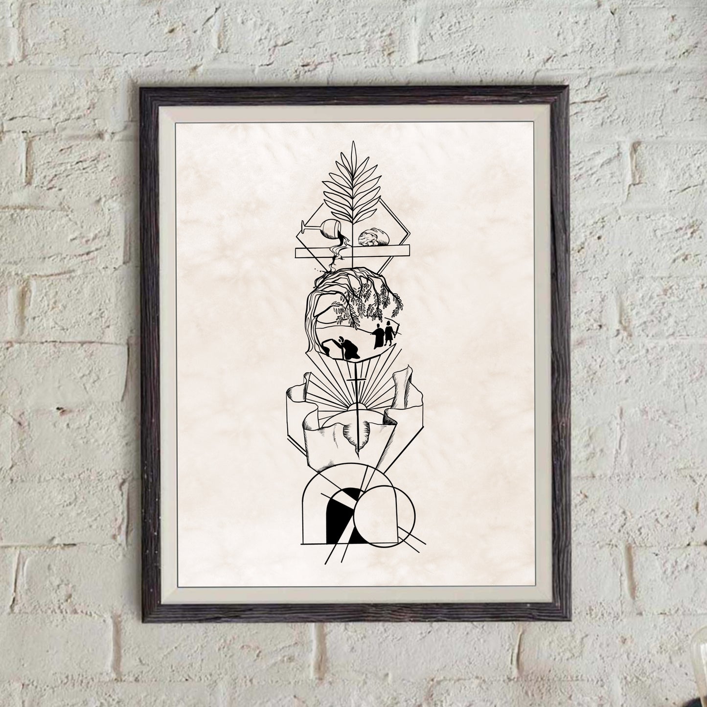 Crucifixion Passage Print- Black and White