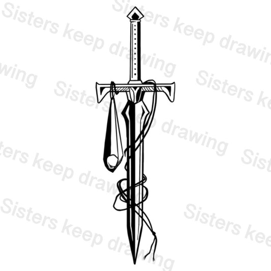David Sword with Sling - Bible Tattoo Transparent PNG