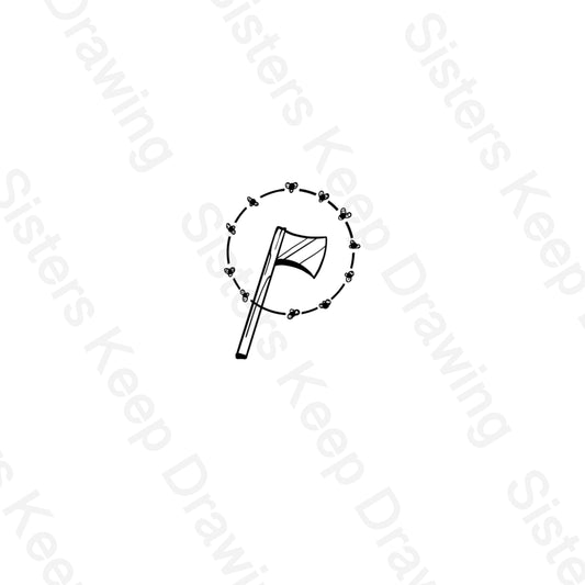 Haymitch’s Axe and Ladybugs-Hunger Games- Tattoo Transparent Png