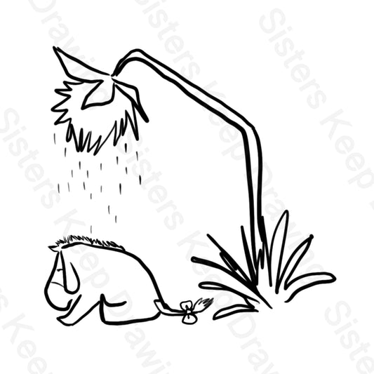 Eeyore with a Thistle - Pooh Tattoo Transparent Permission PNG