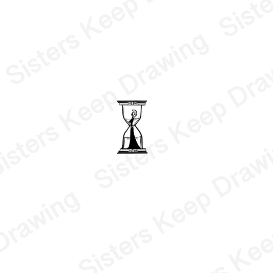 Athena in Hourglass - Epic Musical Inspired Tattoo Transparent PNG- instant download digital printable artwork