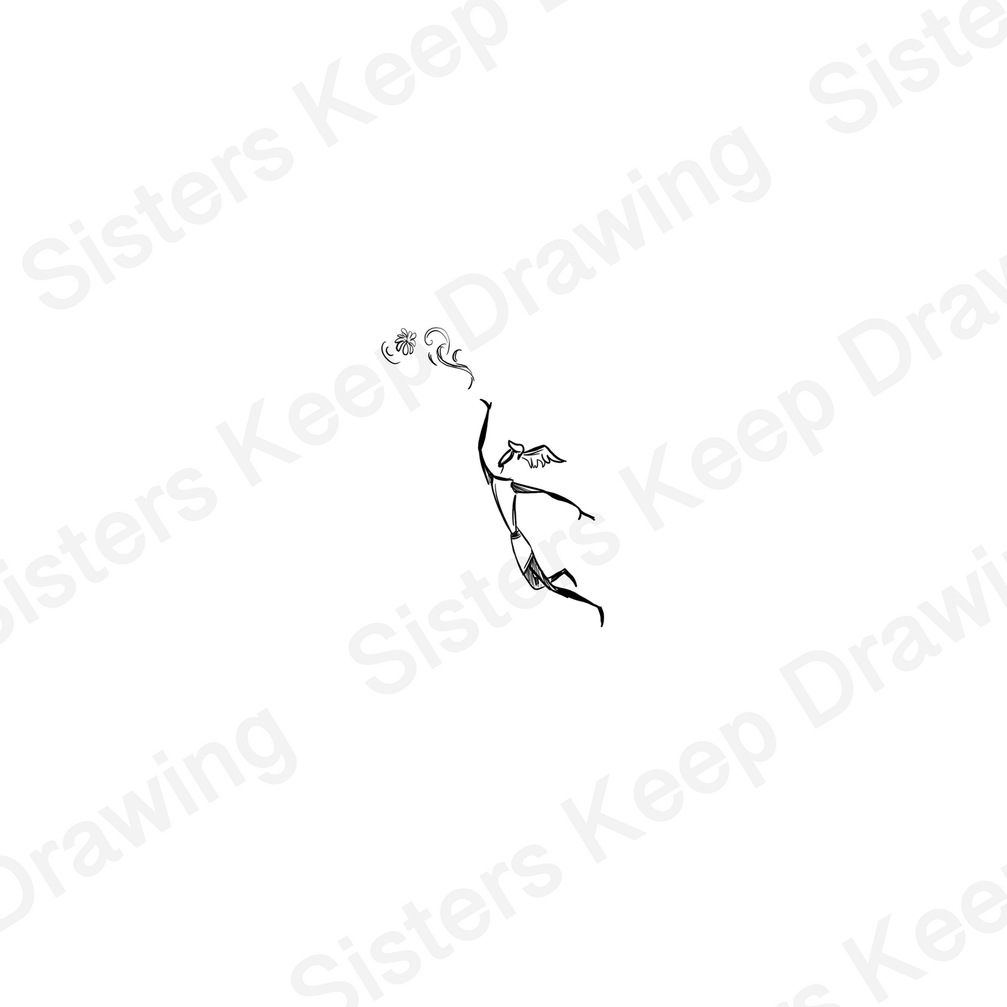 Hermes with Flower - Epic Musical Inspired Tattoo Transparent PNG- instant download digital printable artwork