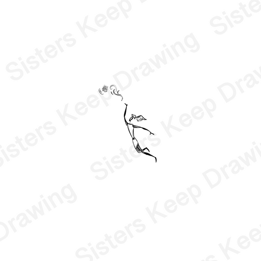 Hermes with Flower - Epic Musical Inspired Tattoo Transparent PNG- instant download digital printable artwork