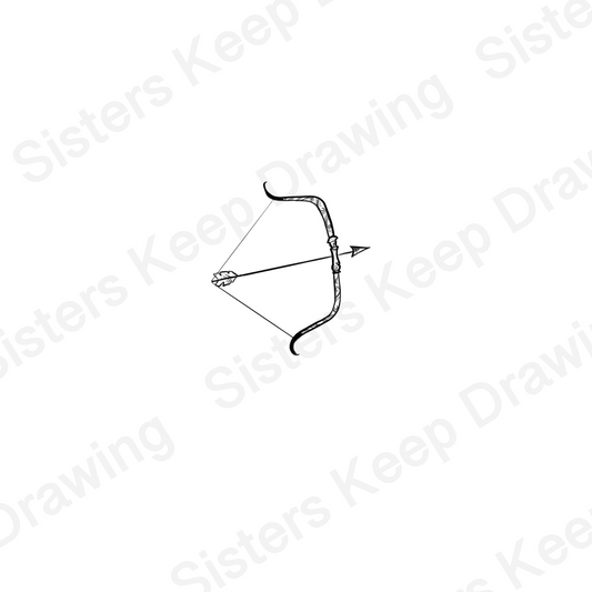 Odysseus' Bow - Epic Musical Inspired Tattoo Transparent PNG- instant download digital printable artwork