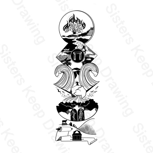 Exodus - Bible Tattoo Transparent PNG- instant download digital printable artwork