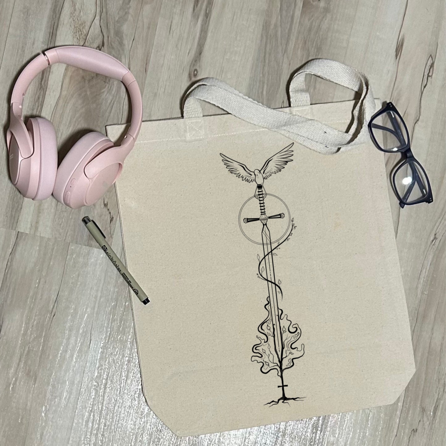 Sword of the Spirit - Sturdy Canvas Tote Bags with Bottom 15"W x 16"H x 3"G