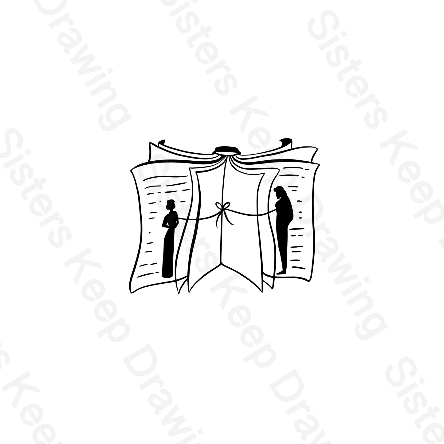 Darcy and Elizabeth tied by string in book pages  Pride and Prejudice Tattoo Transparent PNG