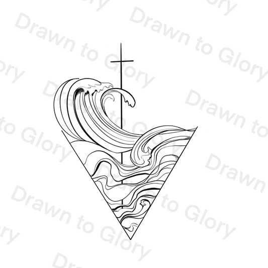 It is well - when sea billows roll - Bible Tattoo Transparent PNG- instant download digital printable artwork