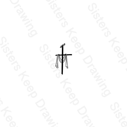 Robes and Crown of Thornes -Cross- Tattoo Transparent PNG