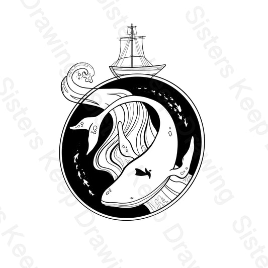 Jonah swallowed by a big fish-Jonah- Tattoo Transparent PNG