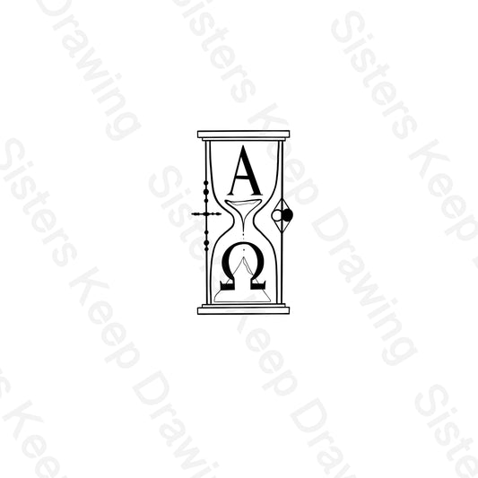Alpha Omega Hourglass-Tattoo Transparent PNG