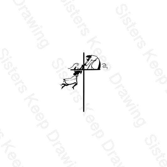 Jesus Saves a Sinking Peter-cross-Tattoo Transparent PNG
